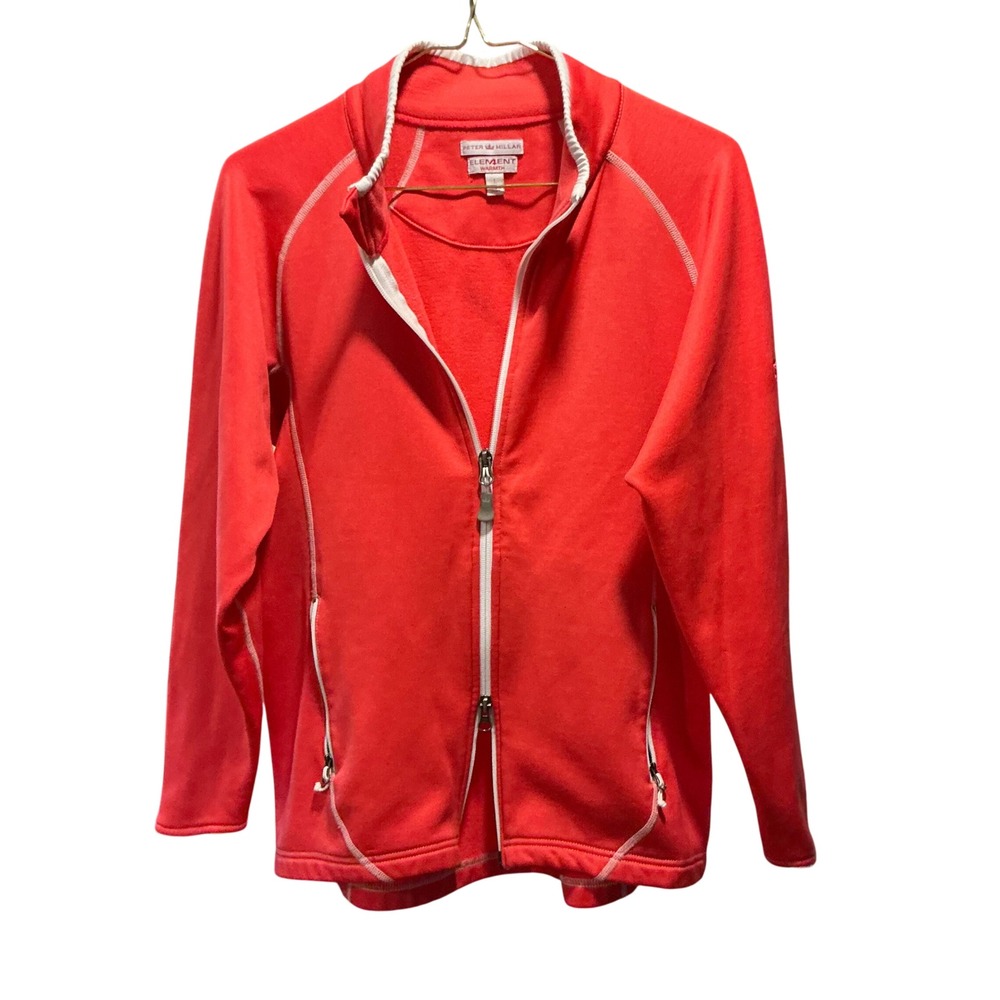 Peter Millar Jacket Element 4 Warmth Large Coral Full Zip Fleece LS13EZ10